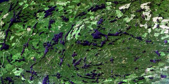 Entwine Lake Satellite Map 052F02 at 1:50,000 scale - National Topographic System of Canada (NTS) - Orthophoto