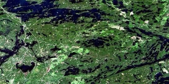 Kakagi Lake Satellite Map 052F04 at 1:50,000 scale - National Topographic System of Canada (NTS) - Orthophoto