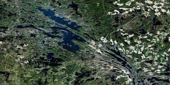 Stormy Lake Satellite Map 052F08 at 1:50,000 scale - National Topographic System of Canada (NTS) - Orthophoto
