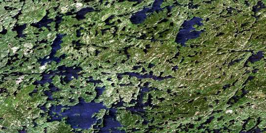 Dryberry Lake Satellite Map 052F12 at 1:50,000 scale - National Topographic System of Canada (NTS) - Orthophoto