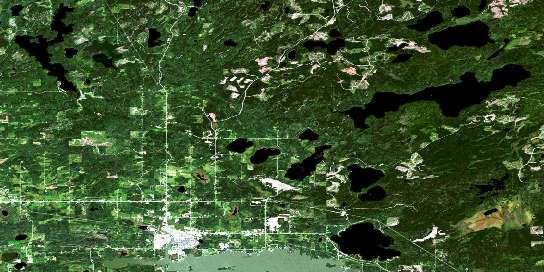 Dryden Satellite Map 052F15 at 1:50,000 scale - National Topographic System of Canada (NTS) - Orthophoto
