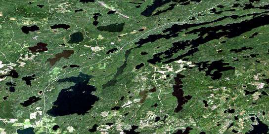 Big Sandy Lake Satellite Map 052F16 at 1:50,000 scale - National Topographic System of Canada (NTS) - Orthophoto
