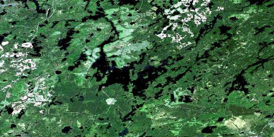 Pakashkan Lake Satellite Map 052G08 at 1:50,000 scale - National Topographic System of Canada (NTS) - Orthophoto