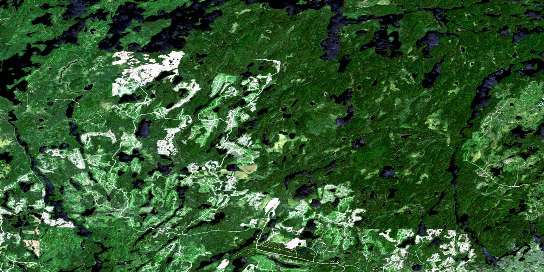 Shikag Lake Satellite Map 052G10 at 1:50,000 scale - National Topographic System of Canada (NTS) - Orthophoto