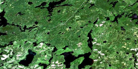 Mattabi Satellite Map 052G11 at 1:50,000 scale - National Topographic System of Canada (NTS) - Orthophoto