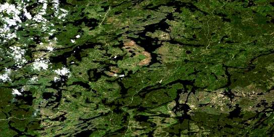 Harmon Lake Satellite Map 052G16 at 1:50,000 scale - National Topographic System of Canada (NTS) - Orthophoto