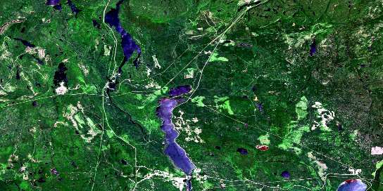 Nipigon Satellite Map 052H01 at 1:50,000 scale - National Topographic System of Canada (NTS) - Orthophoto