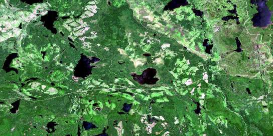 Shillabeer Lake Satellite Map 052H02 at 1:50,000 scale - National Topographic System of Canada (NTS) - Orthophoto