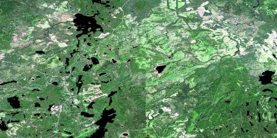 Cheeseman Lake Satellite Map 052H06 at 1:50,000 scale - National Topographic System of Canada (NTS) - Orthophoto