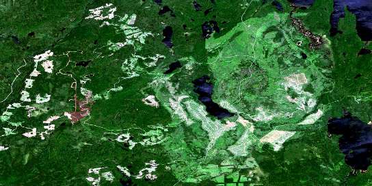 Kabitotikwia Lake Satellite Map 052H11 at 1:50,000 scale - National Topographic System of Canada (NTS) - Orthophoto