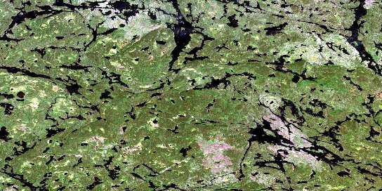 Onamakawash Lake Satellite Map 052I05 at 1:50,000 scale - National Topographic System of Canada (NTS) - Orthophoto
