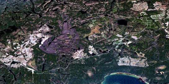 Pikitigushi Lake Satellite Map 052I07 at 1:50,000 scale - National Topographic System of Canada (NTS) - Orthophoto