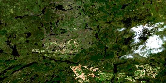 Linklater Lake Satellite Map 052I10 at 1:50,000 scale - National Topographic System of Canada (NTS) - Orthophoto