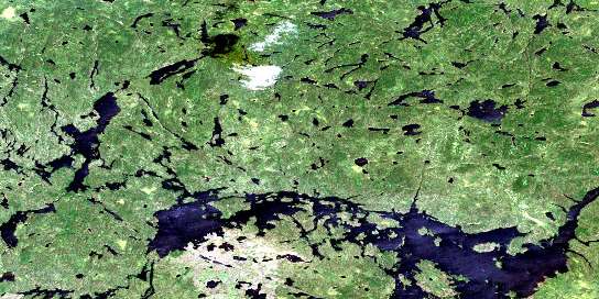 Grayson Lake Satellite Map 052I14 at 1:50,000 scale - National Topographic System of Canada (NTS) - Orthophoto