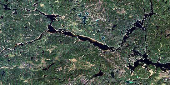 Whiteclay Lake Satellite Map 052I15 at 1:50,000 scale - National Topographic System of Canada (NTS) - Orthophoto
