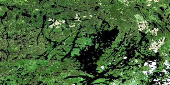 Savant Lake Satellite Map 052J02 at 1:50,000 scale - National Topographic System of Canada (NTS) - Orthophoto