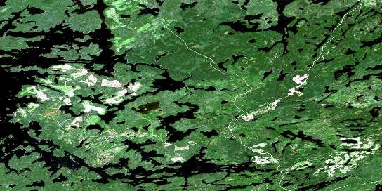 Expanse Lake Satellite Map 052J05 at 1:50,000 scale - National Topographic System of Canada (NTS) - Orthophoto