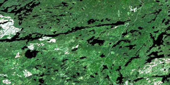 Kashaweogama Lake Satellite Map 052J07 at 1:50,000 scale - National Topographic System of Canada (NTS) - Orthophoto