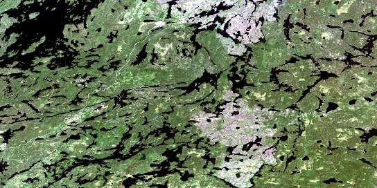 Wilkie Lake Satellite Map 052J08 at 1:50,000 scale - National Topographic System of Canada (NTS) - Orthophoto