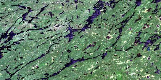 De Lesseps Lake Satellite Map 052J10 at 1:50,000 scale - National Topographic System of Canada (NTS) - Orthophoto