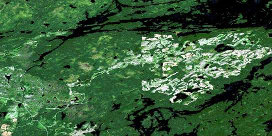 Churchill Lake Satellite Map 052J14 at 1:50,000 scale - National Topographic System of Canada (NTS) - Orthophoto