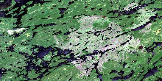 Miniss Lake Satellite Map 052J15 at 1:50,000 scale - National Topographic System of Canada (NTS) - Orthophoto