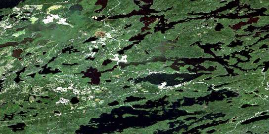 Hudson Satellite Map 052K01 at 1:50,000 scale - National Topographic System of Canada (NTS) - Orthophoto