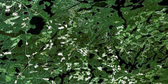 Route Lake Satellite Map 052K02 at 1:50,000 scale - National Topographic System of Canada (NTS) - Orthophoto