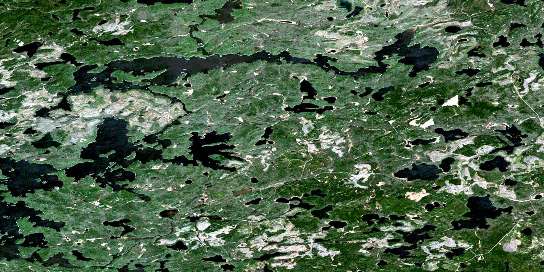 Oak Lake Satellite Map 052K05 at 1:50,000 scale - National Topographic System of Canada (NTS) - Orthophoto