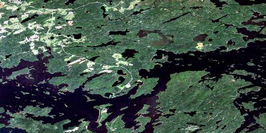 Lac Seul Satellite Map 052K08 at 1:50,000 scale - National Topographic System of Canada (NTS) - Orthophoto