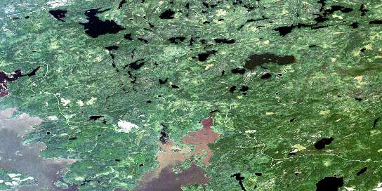 Aerofoil Lake Satellite Map 052K10 at 1:50,000 scale - National Topographic System of Canada (NTS) - Orthophoto