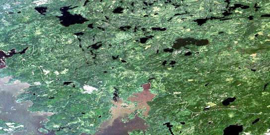 Aerofoil Lake Satellite Map 052K10 at 1:50,000 scale - National Topographic System of Canada (NTS) - Orthophoto