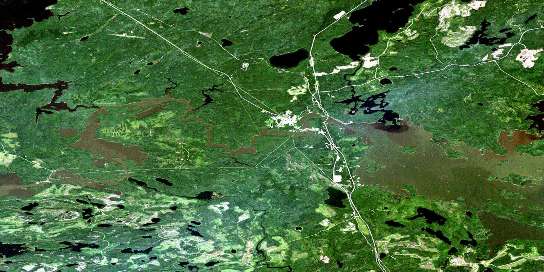 Ear Falls Satellite Map 052K11 at 1:50,000 scale - National Topographic System of Canada (NTS) - Orthophoto