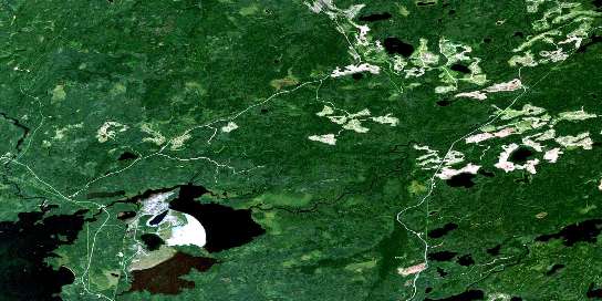 Pakwash Lake Satellite Map 052K14 at 1:50,000 scale - National Topographic System of Canada (NTS) - Orthophoto