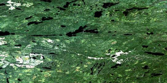 Papaonga Lake Satellite Map 052K16 at 1:50,000 scale - National Topographic System of Canada (NTS) - Orthophoto