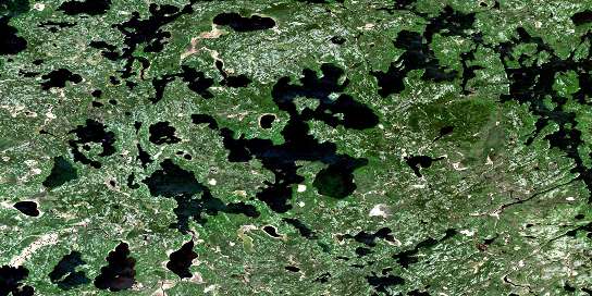 Crowduck Lake Satellite Map 052L03 at 1:50,000 scale - National Topographic System of Canada (NTS) - Orthophoto