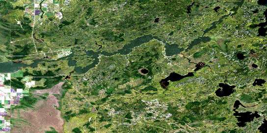 Pinawa Satellite Map 052L04 at 1:50,000 scale - National Topographic System of Canada (NTS) - Orthophoto