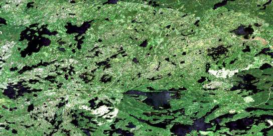 Pipestone Bay Satellite Map 052M01 at 1:50,000 scale - National Topographic System of Canada (NTS) - Orthophoto