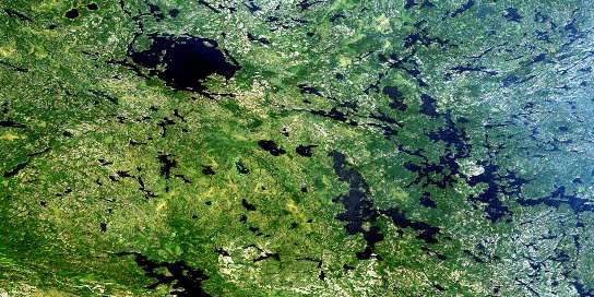 Aikens Lake Satellite Map 052M03 at 1:50,000 scale - National Topographic System of Canada (NTS) - Orthophoto