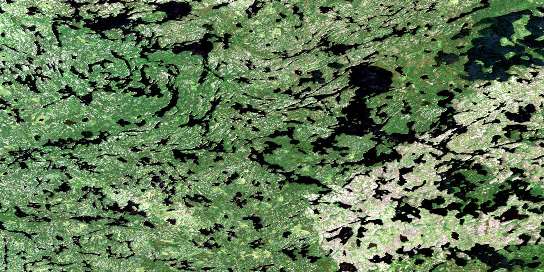 Spoonbill Lake Satellite Map 052M10 at 1:50,000 scale - National Topographic System of Canada (NTS) - Orthophoto