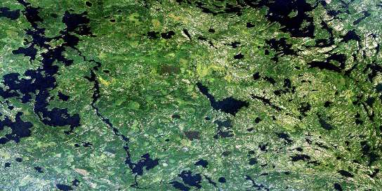 Family Lake Satellite Map 052M14 at 1:50,000 scale - National Topographic System of Canada (NTS) - Orthophoto