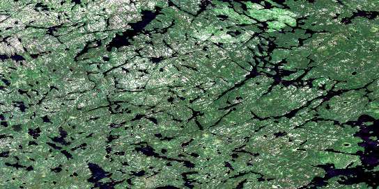 Pikangikum Lake Satellite Map 052M16 at 1:50,000 scale - National Topographic System of Canada (NTS) - Orthophoto
