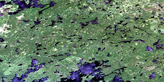 Henfrey Lake Satellite Map 052N06 at 1:50,000 scale - National Topographic System of Canada (NTS) - Orthophoto