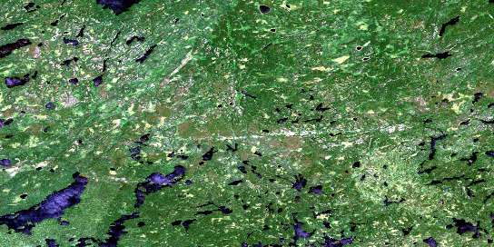 Pringle Lake Satellite Map 052N11 at 1:50,000 scale - National Topographic System of Canada (NTS) - Orthophoto