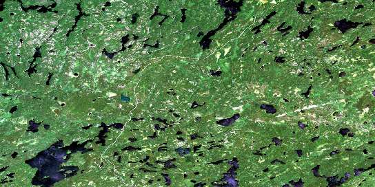 Kirkness Lake Satellite Map 052N12 at 1:50,000 scale - National Topographic System of Canada (NTS) - Orthophoto