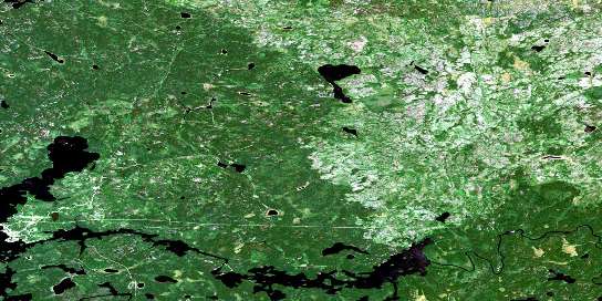 Berens Lake Satellite Map 052N13 at 1:50,000 scale - National Topographic System of Canada (NTS) - Orthophoto