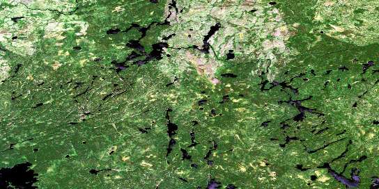 Madden Lake Satellite Map 052N15 at 1:50,000 scale - National Topographic System of Canada (NTS) - Orthophoto