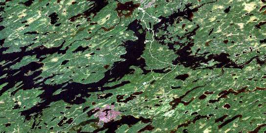 Osnaburgh House Satellite Map 052O01 at 1:50,000 scale - National Topographic System of Canada (NTS) - Orthophoto