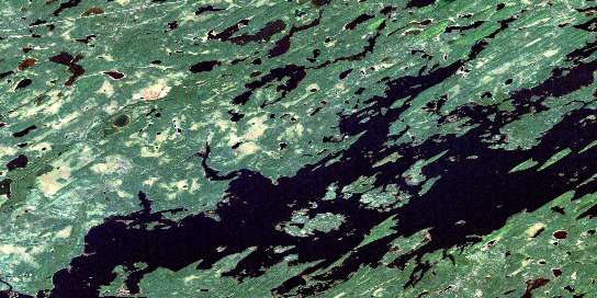 Lake St Joseph Satellite Map 052O02 at 1:50,000 scale - National Topographic System of Canada (NTS) - Orthophoto