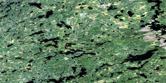Upturnedroot Lake Satellite Map 052O14 at 1:50,000 scale - National Topographic System of Canada (NTS) - Orthophoto